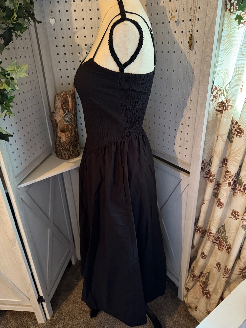 Quince Organic Cotton Smocked Maxi Dress – Black – Size XS - Picture 4 of 9